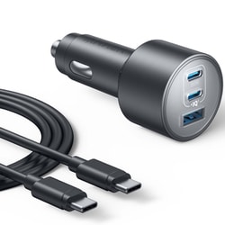 Anker Nano Car Charger （167.5W, 3 Ports） with USB-C ＆ USB-C ケーブル カーチャージャー B27375A1