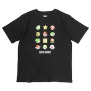 22863241 スーパーマリオ マリオ アイコン Tシャツ BLACK Mサイズ
