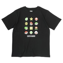 22863241 スーパーマリオ マリオ アイコン Tシャツ BLACK Lサイズ