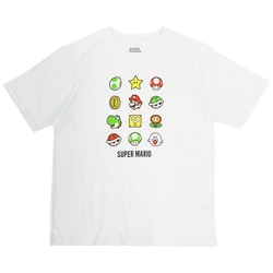 22863241 スーパーマリオ マリオ アイコン Tシャツ WHITE Lサイズ