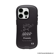 41-970874 [iFace First Classケース PEANUTS（ピーナッツ） くすみブラック ウッドストック iPhone 15 Pro用]