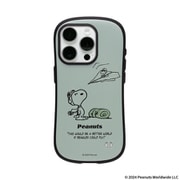 41-970904 [iFace First Classケース PEANUTS（ピーナッツ） くすみグリーン フライング・エース iPhone 15 Pro用]