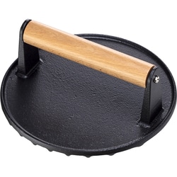 Delish Life 鉄鋳物 ミートプレス 18cm 黒 4552