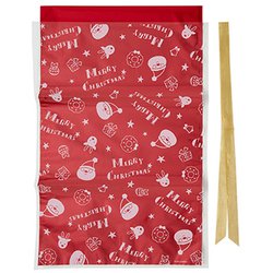 クリスマスラッピング メタリックバッグ L レッド 219827