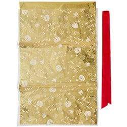 クリスマスラッピング メタリックバッグ LL ゴールド 220116