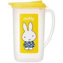 ウォーターポット 冷水筒 ピッチャー 1.9L ミッフィー ワンプッシュ開閉 目盛り付き 広口 幅18×奥行11×高さ24cm 日本製 CI19