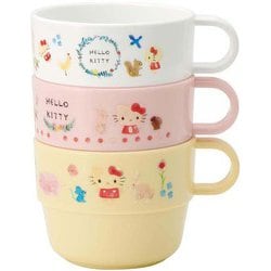 子ども用 スタッキング コップ 3個 セット ハローキティ フォレストフレンズ 割れにくい 220ml 幅10.4×奥行8.2×高さ6.3cm 日本製 KS31