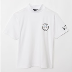 2409-CKG039WH03 [ちいかわGOLF モックネックTシャツ ハチワレエンブレム ホワイト M]