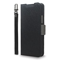 CR_R12CSPLNA_BN [Redmi 12 5G 対応 ケース 手帳型 カード 収納 スマホ ストラップ スタンド 機能 付 スマホケース PU レザー デニム カバー NU ブラック×ニュートラルグレー]