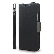 CR_R12CSPLNA_BN [Redmi 12 5G 対応 ケース 手帳型 カード 収納 スマホ ストラップ スタンド 機能 付 スマホケース PU レザー デニム カバー NU ブラック×ニュートラルグレー]