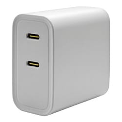 AC充電器 2ポート タイプC PD対応 2台同時充電 40W 急速充電 90°回転収納式プラグ ホワイト RAC2C20W01WH