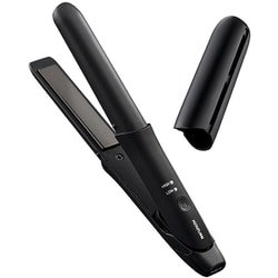 ストレートアイロン モバイルストレートアイロン 2段階温度調節 プレート幅12mm×長さ62mm クッションプレート搭載 USB給電式 セラミックコーティングプレート 自動電源OFF機能 プレートロック機構 キャップ付き ブラック KHS-8560/K