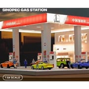 KW400-A 1/64 ミニチュアシーン ガソリンスタンド 照明付き [コレクションミニカー用アクセサリー]