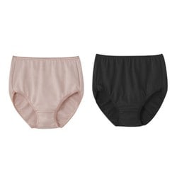 綿100％やさしく包み込む深ばきショーツ 2色組 L