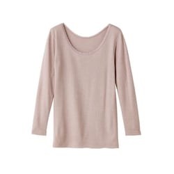 ぬくもりやわらか発熱インナー 8分袖 ローズグレー M