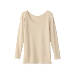 ぬくもりやわらか発熱インナー 8分袖 ベージュ LL