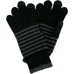 6351BK [ボーダーソフトニット スマホ手袋]