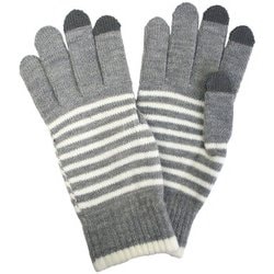 6771GY [ボーダーソフトニット スマホ手袋]