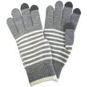 6771GY [ボーダーソフトニット スマホ手袋]