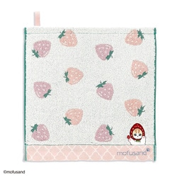 モフサンド MSいちご 34cm×35cm ピンク ループ付きウォッシュタオル 43-0141080