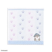 43-0150070 [モフサンド MSあしあと 25cm×25cm ブルー タオルハンカチ]