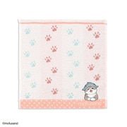 43-0150070 [モフサンド MSあしあと 25cm×25cm ピンク タオルハンカチ]
