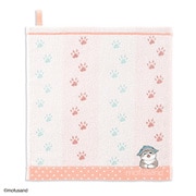 43-0151080 [モフサンド MSあしあと 34cm×35cm ピンク ループ付きウォッシュタオル]