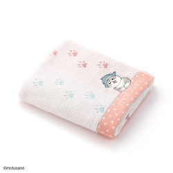 モフサンド MSあしあと 34cm×80cm ピンク フェイスタオル 43-0152130