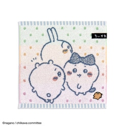 ちいかわ ともだち 25cm×25cm ブルー タオルハンカチ 41-1160080
