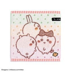 ちいかわ ともだち 25cm×25cm ピンク タオルハンカチ 41-1160080