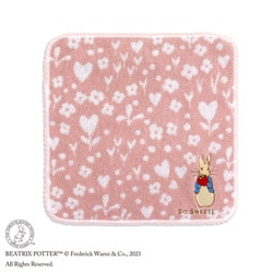 52-0020080 [ピーターラビット PRいちご 25cm×25cm ピンク タオルハンカチ]