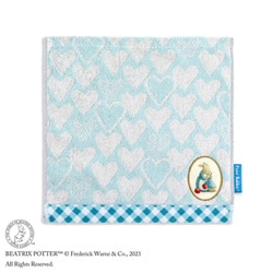 52-0030080 [ピーターラビット PRハート 25cm×25cm ブルー タオルハンカチ]