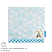 52-0030080 [ピーターラビット PRハート 25cm×25cm ブルー タオルハンカチ]