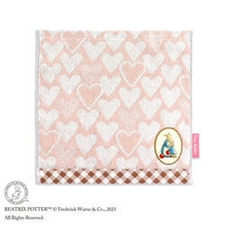 52-0030080 [ピーターラビット PRハート 25cm×25cm ピンク タオルハンカチ]