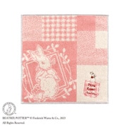 52-0090070 [ピーターラビット パッチワーク 25cm×25cm ピンク タオルハンカチ]