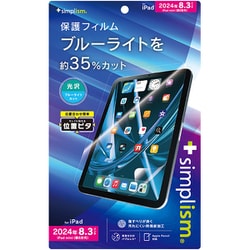 iPad mini（A17 Pro/第6世代） ブルーライト低減 画面保護フィルム 位置ピタ 光沢 TR-IPD248-PFI-BCCC