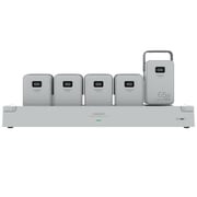 モバイルバッテリ―(×5台)+充電ステーションセット/ASAGAO アスモ テーブルパワー充電ステーション/PD対応/21600mAh(バッテリー1台あたり)/LEDライト搭載 AS69-5S