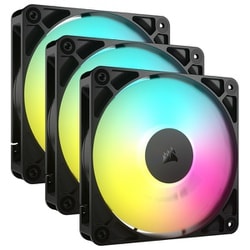 RS120 ARGB 120mm PWM Fans Triple Pack RGB LED搭載 ハイエアフロータイプ PCケースファン トリプルパック ブラック CO-9050181-WW