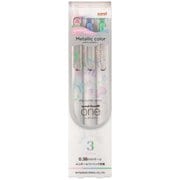 限定 ゲルインクボールペン uni-ball one(ユニボールワン) クリエイティブカラー 0.38mm インク色:シマーカラー 3色セット 本体色:オフホワイト UMNSC38SH3C