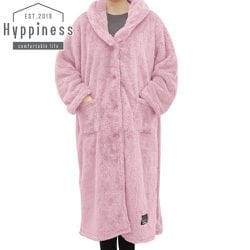 軽くてあたたかい 着る毛布 ふわもこボア ピンク 男女兼用 フリーサイズ 着丈約115cm ルームウェア ポケット付き HPKM150-16