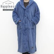 HPKM150-72 [軽くてあたたかい 着る毛布 ふわもこボア ネイビー 男女兼用 フリーサイズ 着丈約115cm ルームウェア ポケット付き]