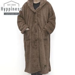 軽くてあたたかい 着る毛布 ふわもこボア ブラウン 男女兼用 フリーサイズ 着丈約115cm ルームウェア ポケット付き HPKM150-93