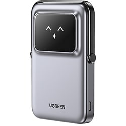 Unoシリーズ 5000mAh マグネット式ワイヤレス充電対応 モバイルバッテリー メタリックグレー 35605B UGR-BY-000008