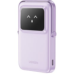 Unoシリーズ 5000mAh マグネット式ワイヤレス充電対応 モバイルバッテリー ゆめいろ（薄紫） 35606 UGR-BY-000009