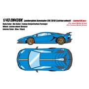 EM438K 1/43 ランボルギーニ アヴェンタドール SVJ 2018 Leirion wheel ブルーセイラー/イタリアンストライプ [レジンキャストミニカー]