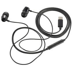 AudioComm USB-C ステレオイヤホン コントローラー付 ブラック HP-B173N-K
