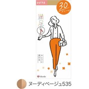 満足 キレイに透ける ストッキング ひざ下丈 30デニール ヌーディーベージュ 22-25cm 1足入り 340-1151