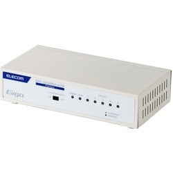 スイッチングハブ LANハブ 5ポート 1000/100/10Mbps メタル筐体 マグネット 電源内蔵 ファンレス 壁掛け設置対応 ホワイト EHC-G05MN4-HJW