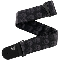 スタンダード編み込みギターストラップ Skulls Black Tubular 50TB00