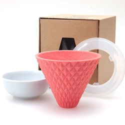 エクボ セラミックコーヒーフィルター Salmon pink 紅色 日本製 波佐見焼 ek-00006 C-E2 P